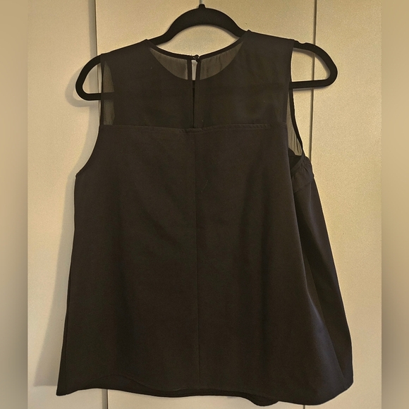 Halogen Asymmetrical Sheer Neck Sleeveless Top Petite M - Picture 3 of 5